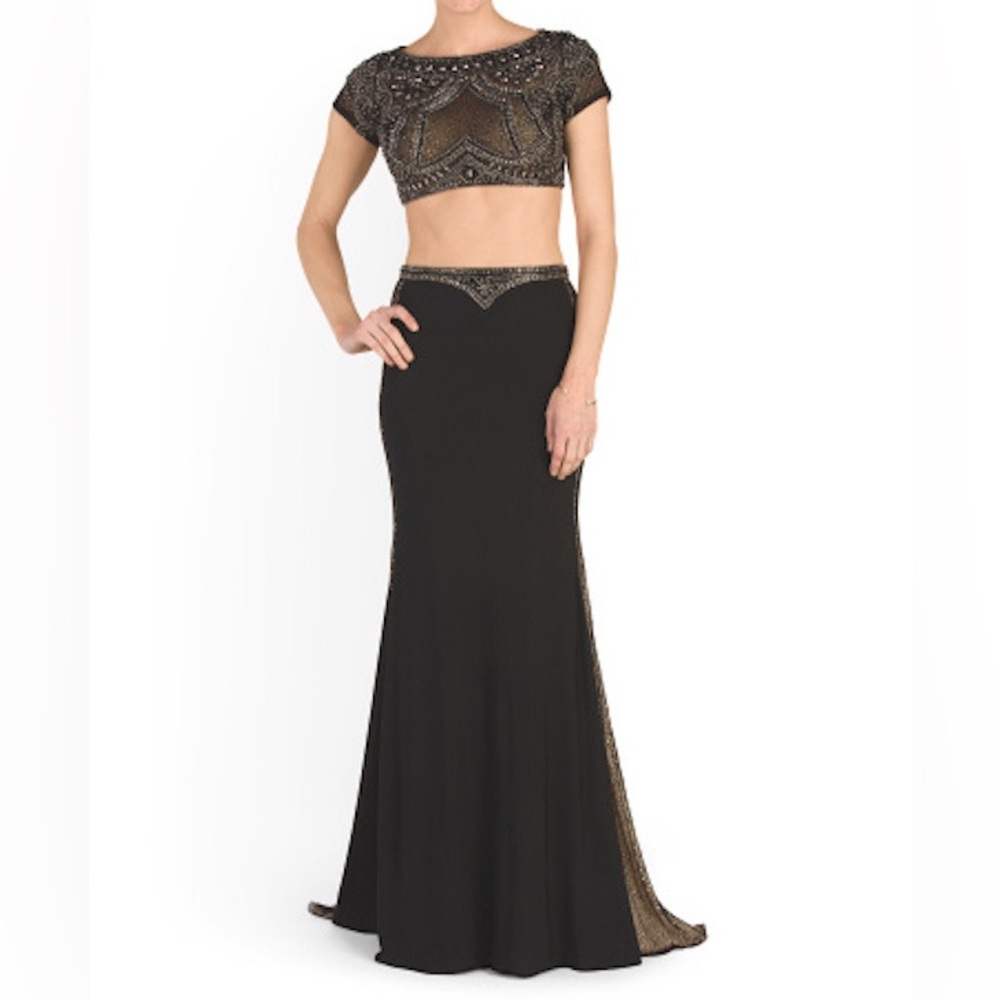 Terani Couture Beaded 2 Piece Gown